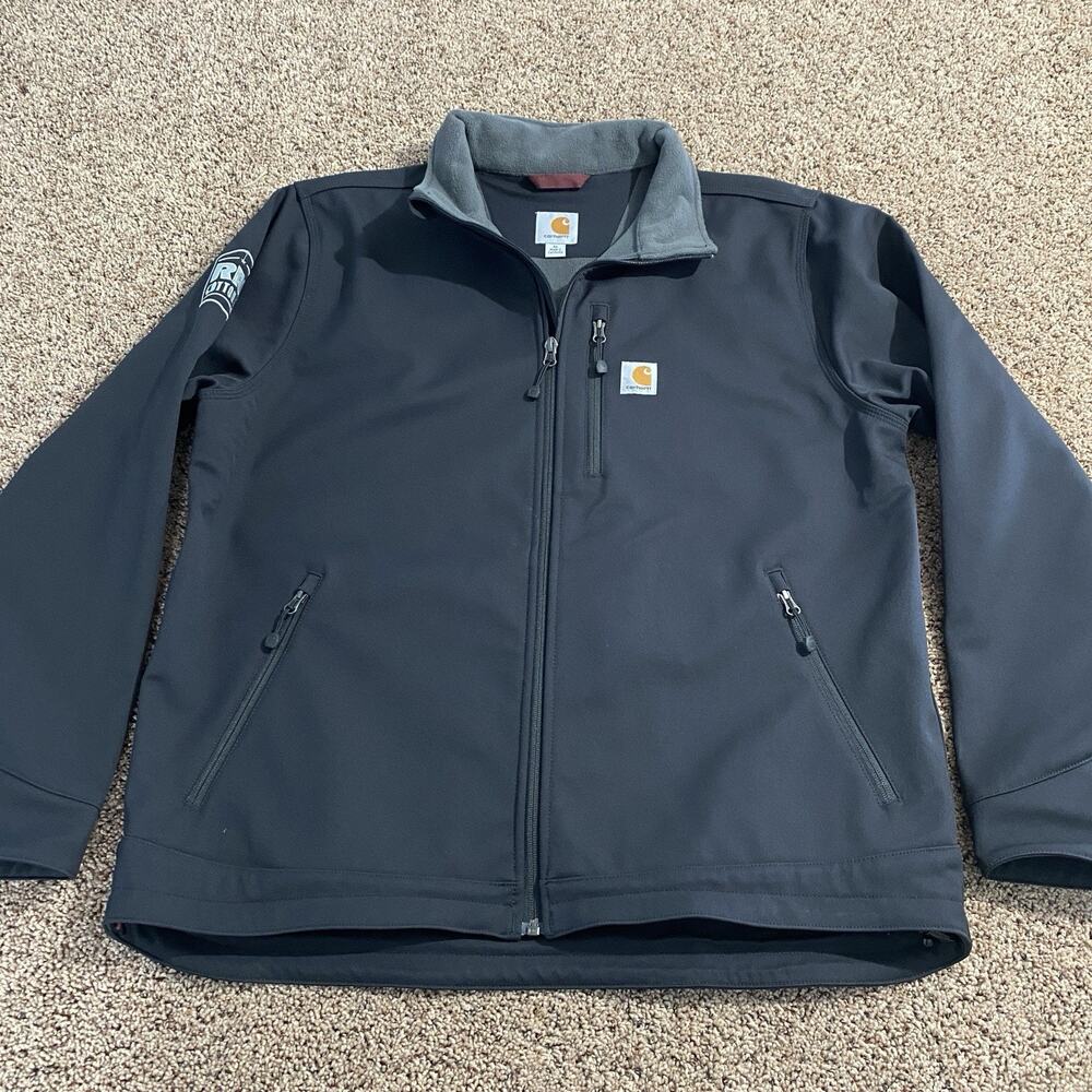 Carhartt Mens Sz XL Rain Defender Relaxed Fit Black Softshell Jacket Outdoors‎